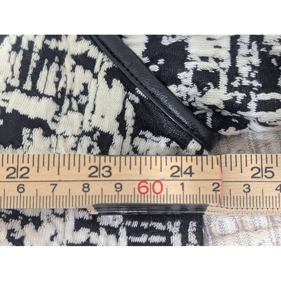 NWT Chico's Womens 4 Black White Leather Trim Double Breasted Blazer - Picture 8 of 13